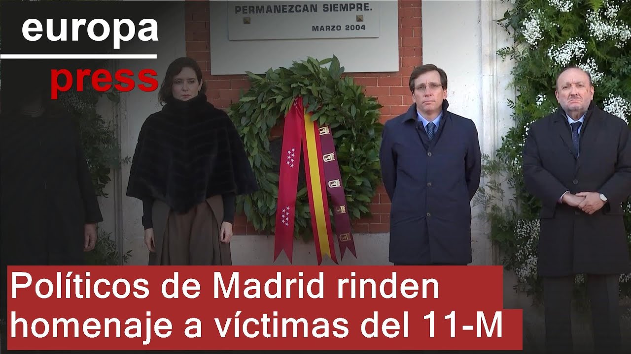 Políticos madrileños recuerdan a las víctimas del 11-M en el XXII aniversario de los atentados