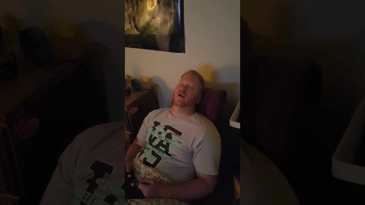 Guy Falls Asleep Playing PS4 Sitting Upright
