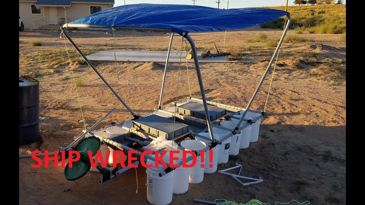 Pickle Bucket Pontoon Boat: The lost tapes of the MudBucket - Homemade bucket raft.