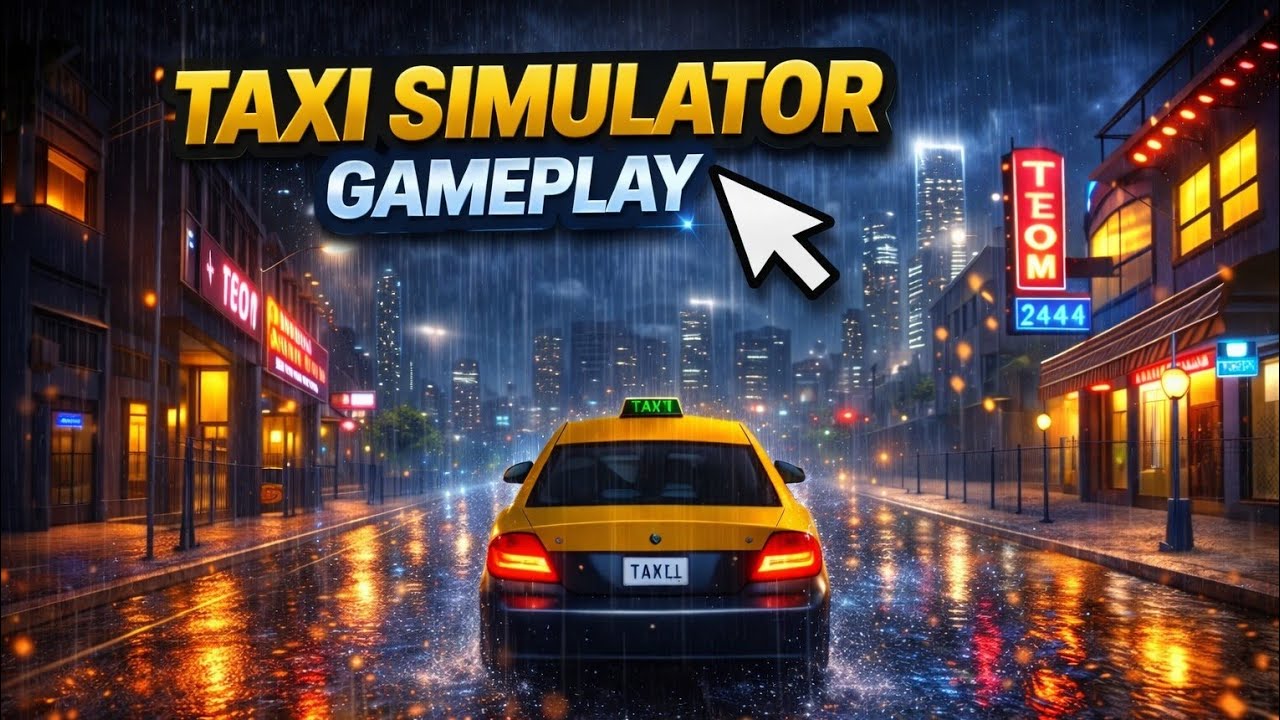 Taxi Simulator Gameplay | Night Rain City Driving 🚖 Realistic Taxi Driving Game