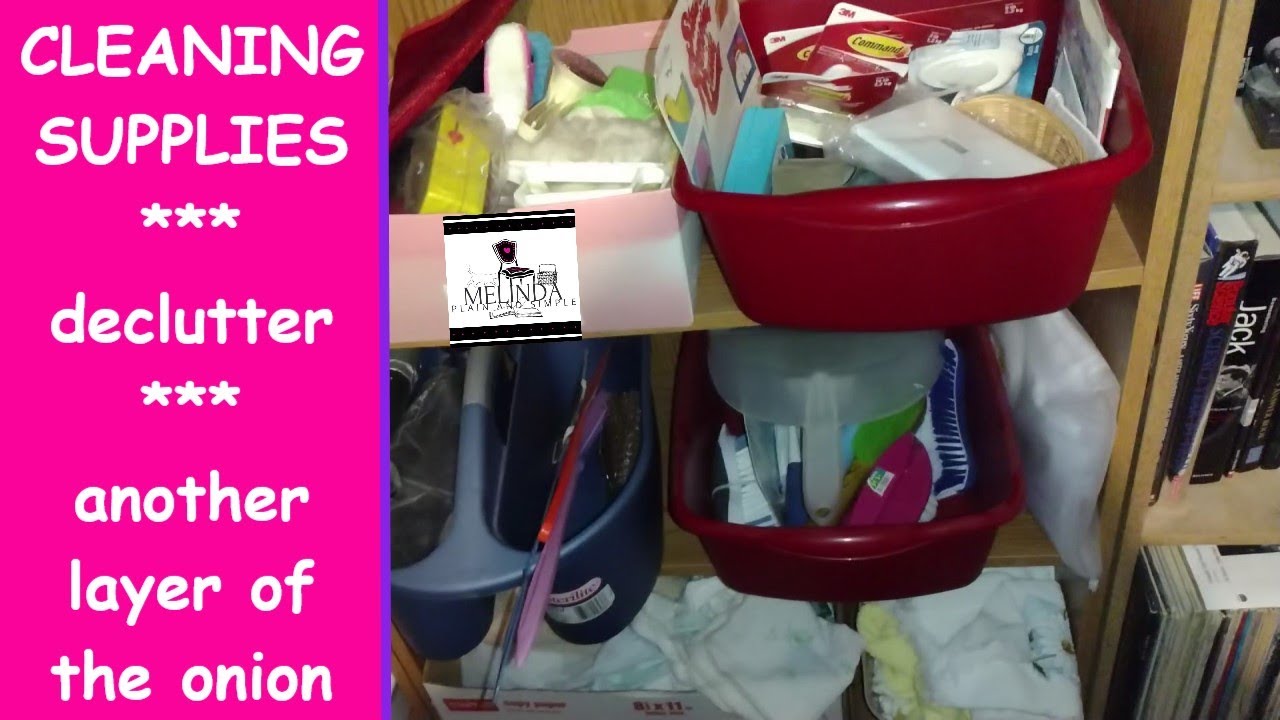 💜 CLEANING SUPPLIES 🧺🧹 in my basement 🤗🌼 more sort & declutter pt3