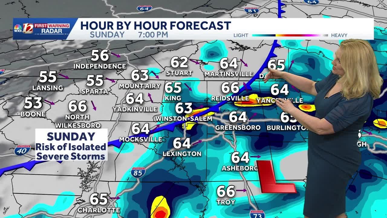 Isolated severe thunderstorms possible Sunday in North Carolina, damaging wind risk , March 7 update