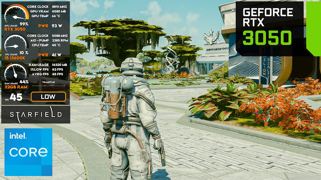 RTX 3050 - Starfield - 1080p Native & FSR 2 Quality - Performance Test