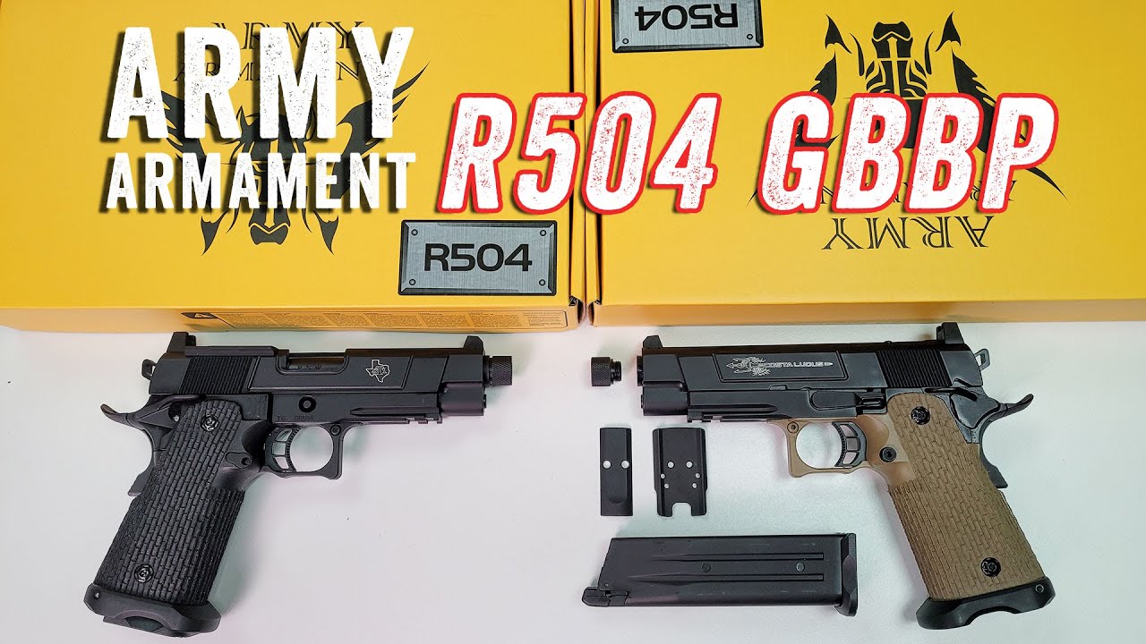 Army Armament R504 GBB Pistol Costa Host Unboxing Review (CHN) vs R607 R604