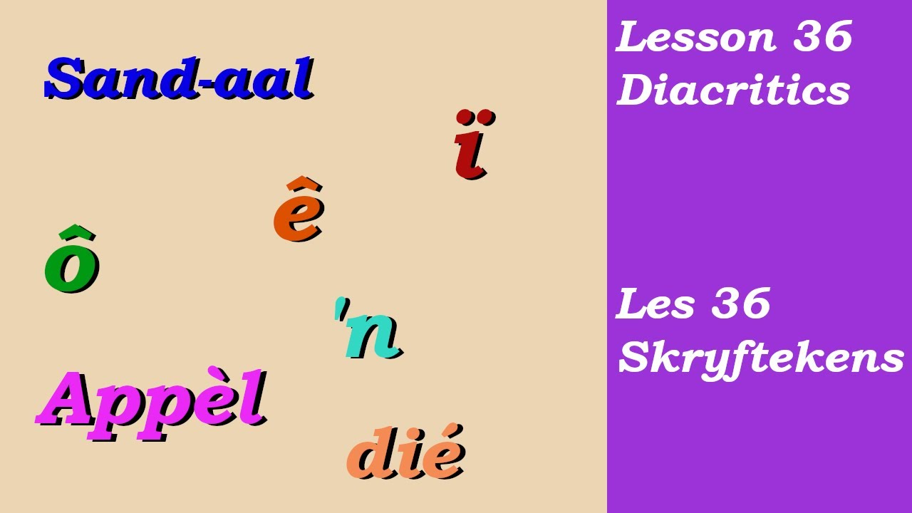 Learn Afrikaans for Beginners | Diacritics | Skryftekens |  Lesson 36