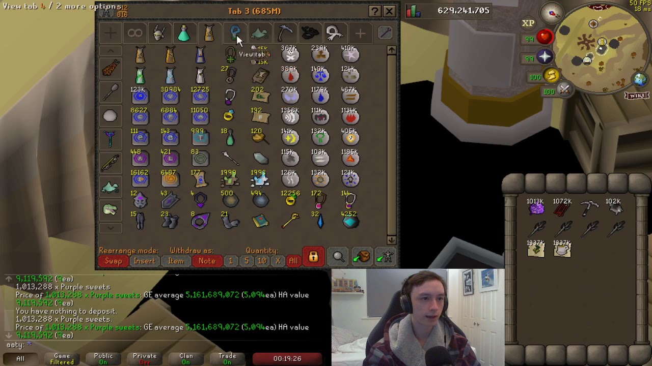 15b+ aatykon OSRS Main Account Bank Video 2020