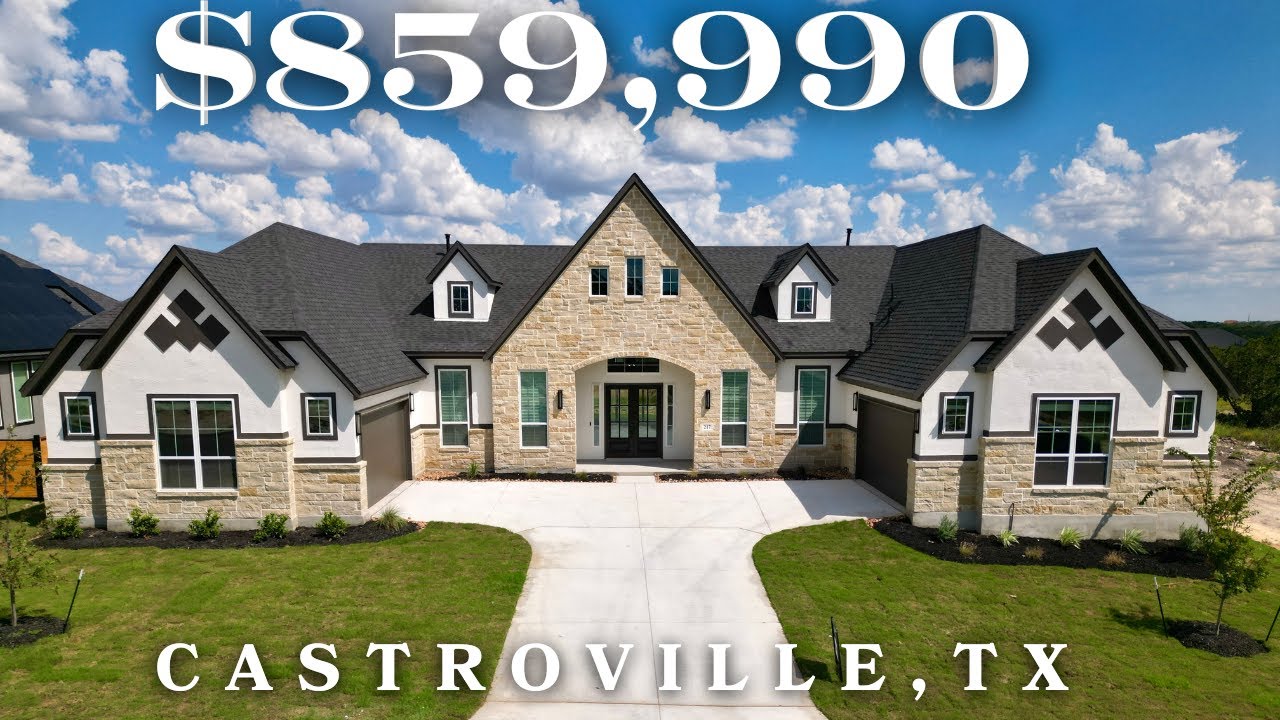 Tour de Casa Nueva De Lujo en Castroville, Tx a menos de $850,000 con doble garage Chesmar Homes