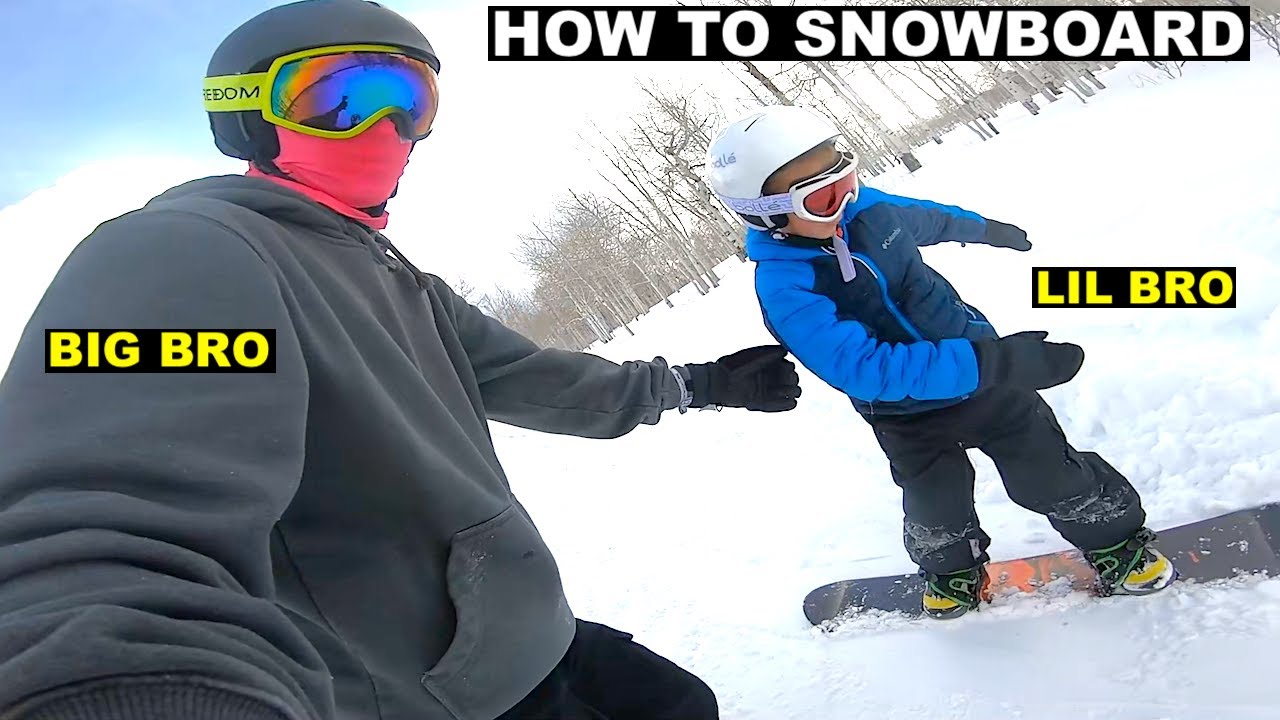 BIG BRO TEACHES LIL BRO HOW TO SNOWBOARD and JR JAZZ BASKETBALL GAME! 🏂🏀