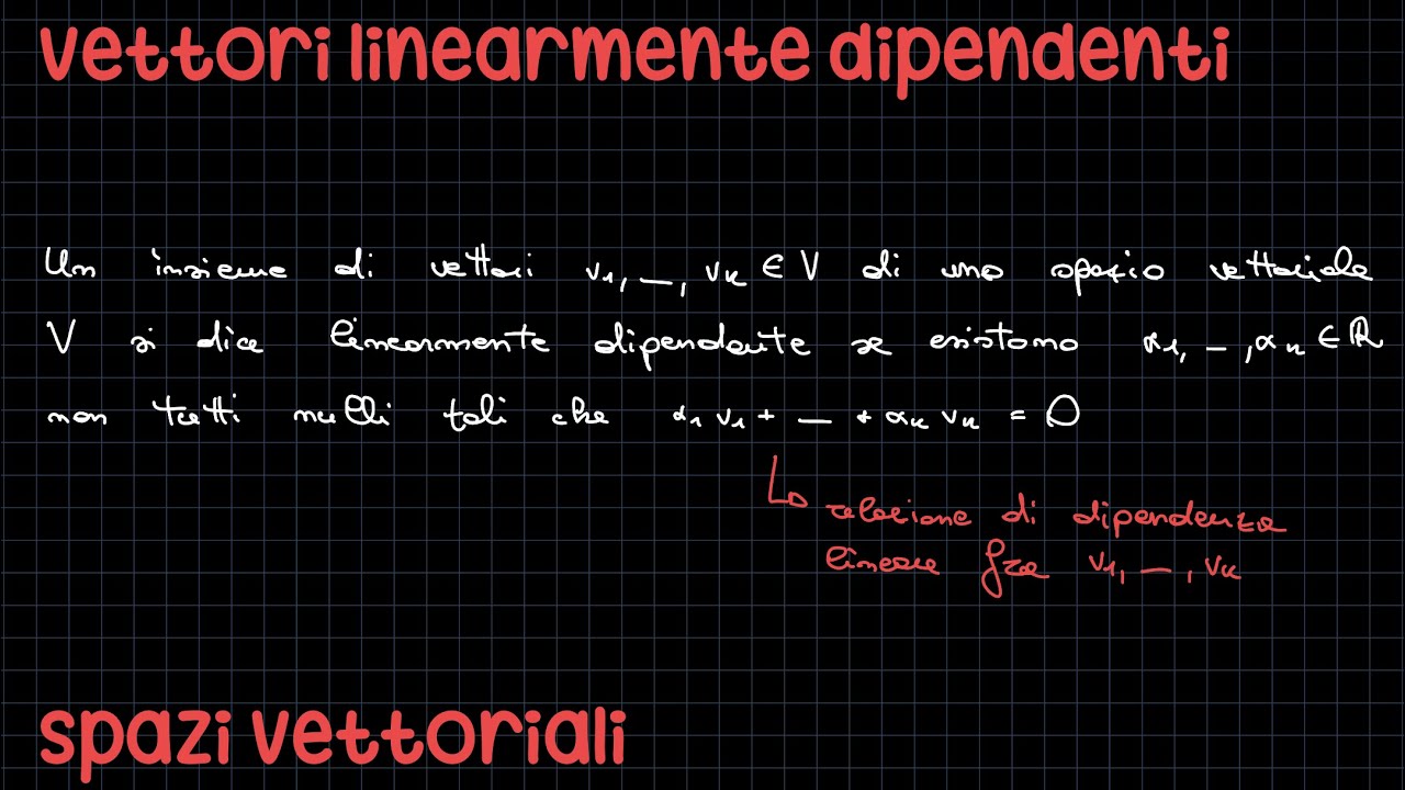 Vettori linearmente dipendenti - Spazi vettoriali ✨RadicediPiGreco✨