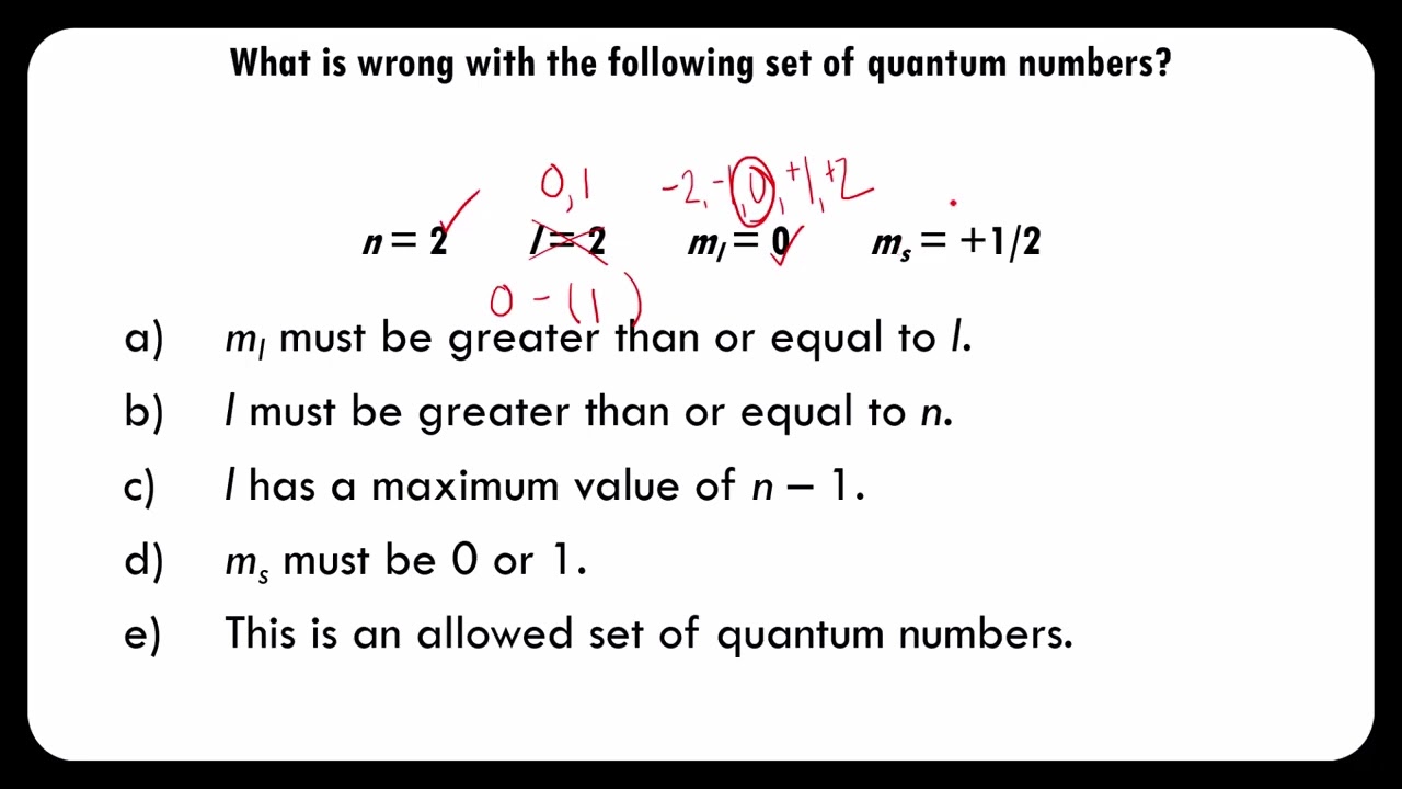 6. Quantum Number Examples