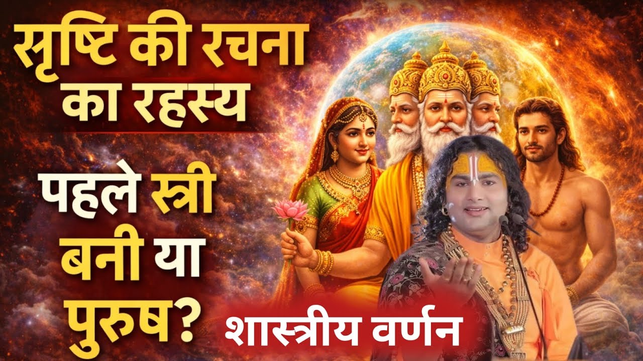 सृष्टि की रचना का रहस्य | पहले स्त्री बनी या पुरुष? | सत्संग कथा। #katha 
