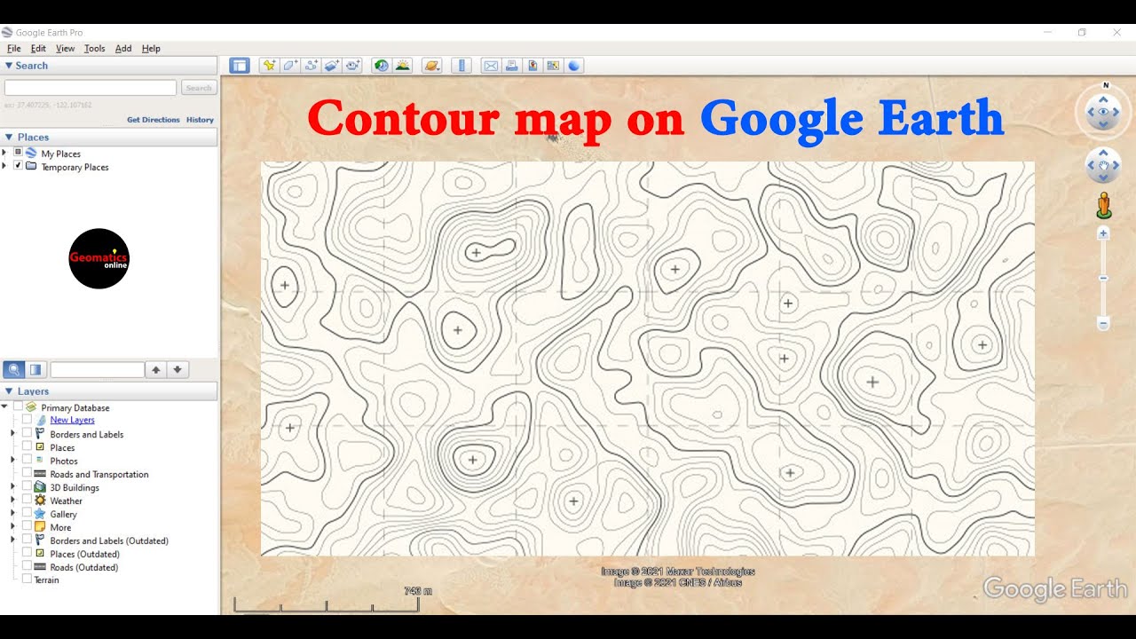 انشاء الخريطة الكنتورية على برنامج Google Earth