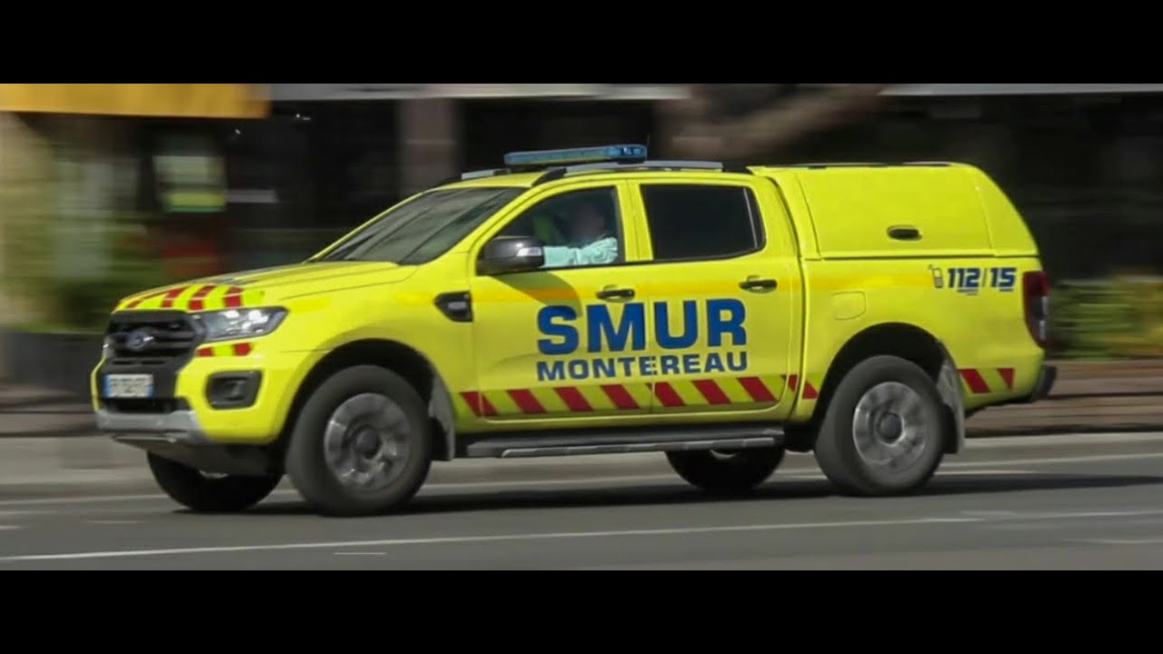 VSAV SDIS 77 et SAMU 77 en urgence dans Paris (sir&egrave;ne am&eacute;ricaine)