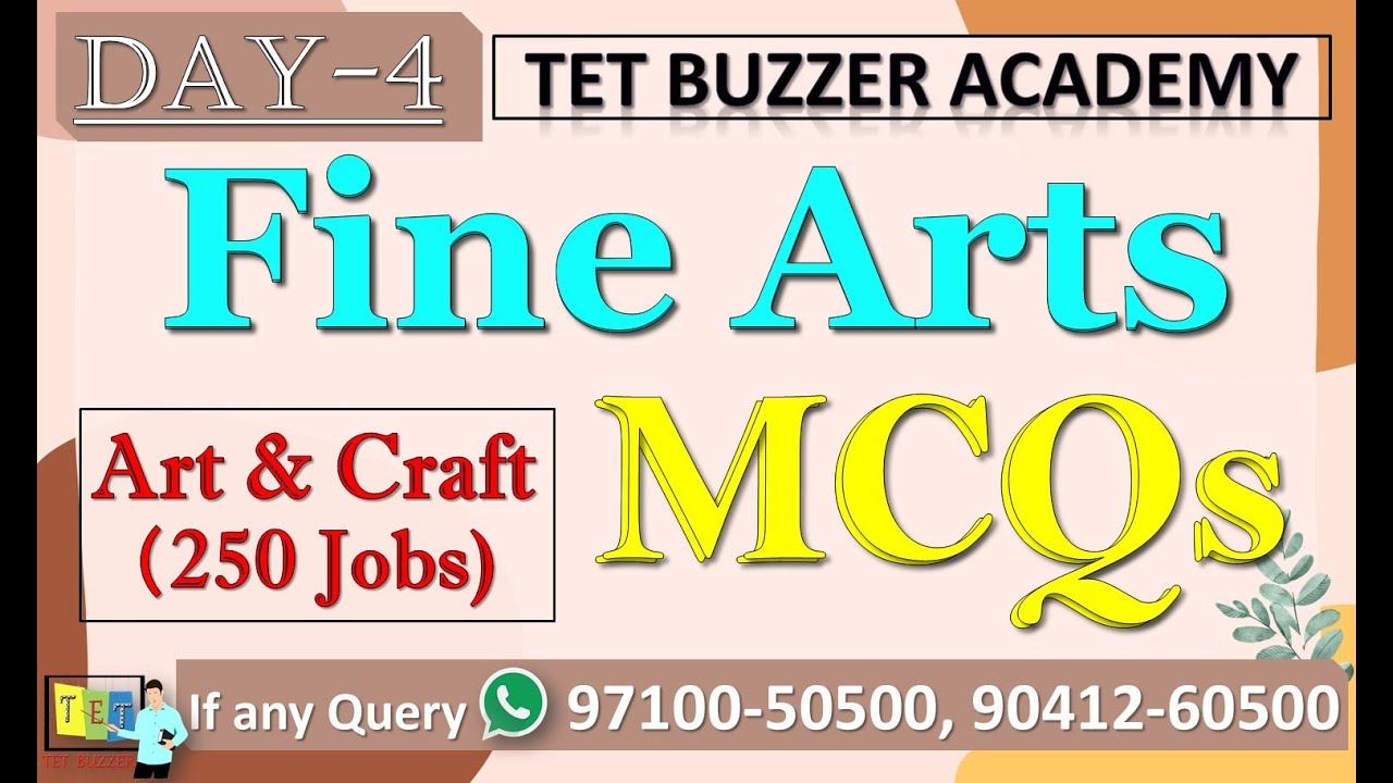 Fine Arts MCQs (Day-4)| Art & Craft 250 Jobs| Anamika Mam| Online Coaching| TET BUZZER (97100-50500)