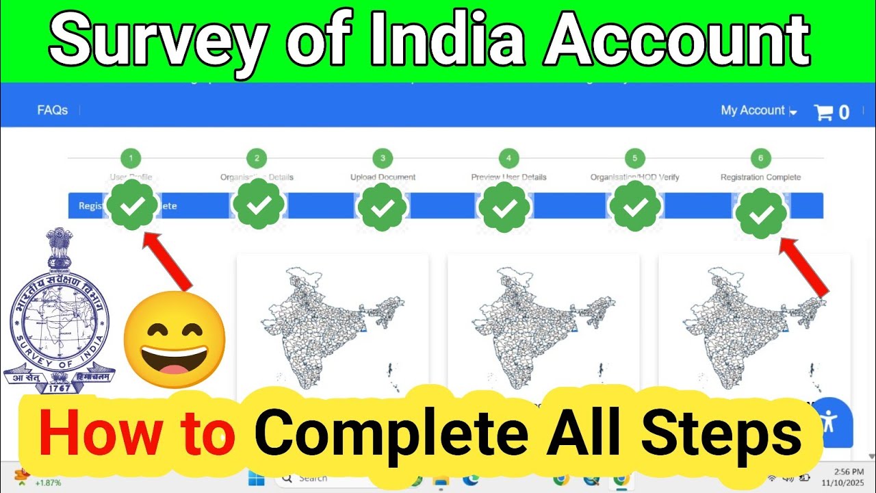 ऐसे Complete करें 6 Steps | Survey of India Account 2025 Full Guide in Hindi | Survey of India 