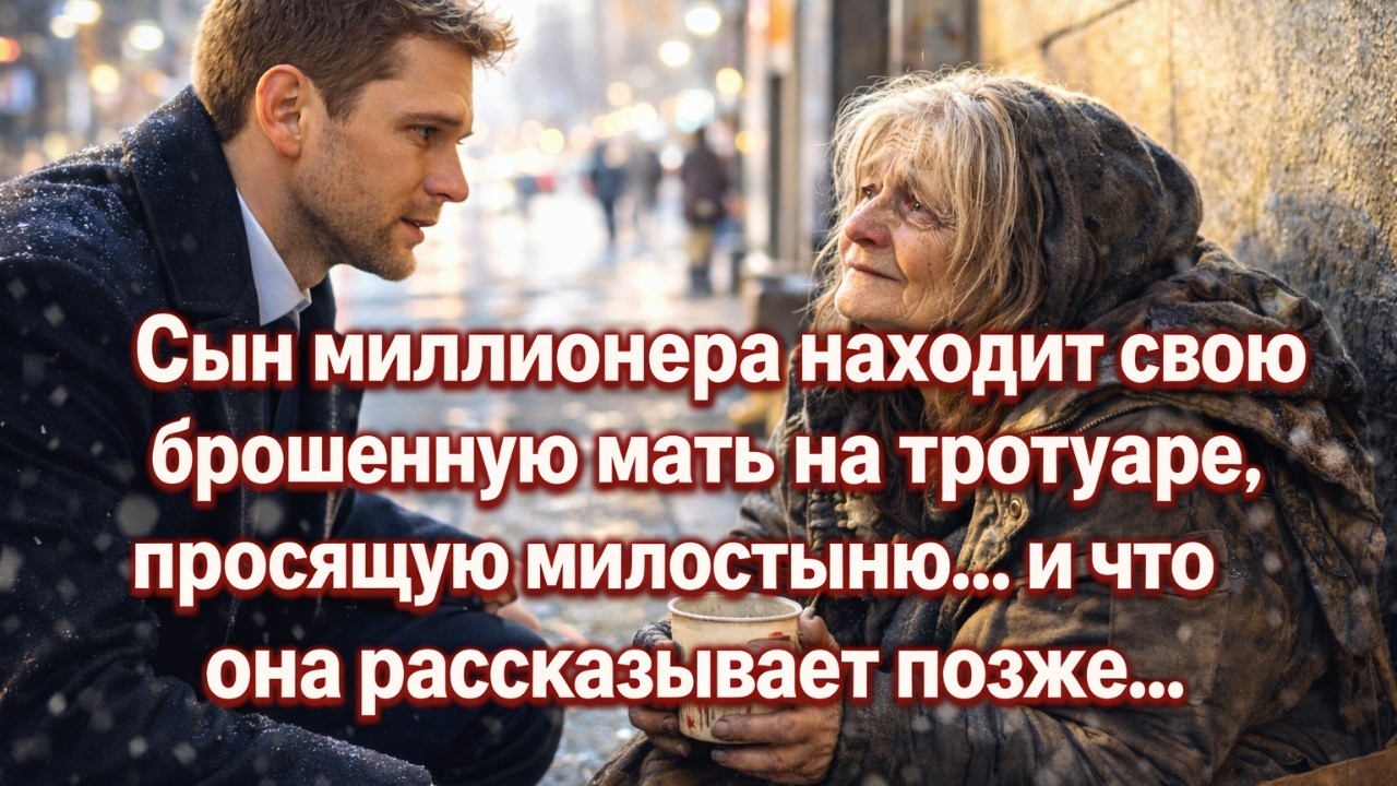 Сын миллионера находит свою брошенную мать на тротуаре, просящую милостыню...