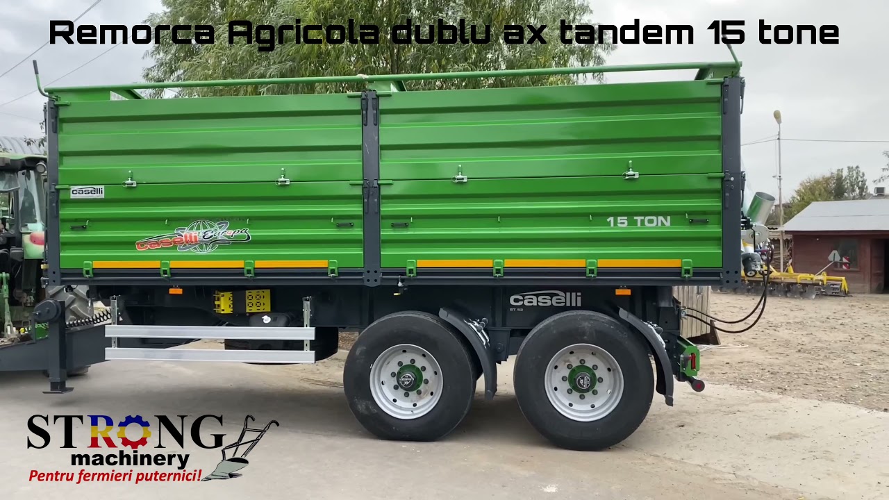 Remorcă Agricolă dublu ax tandem 15 tone