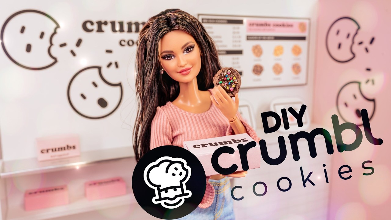 How To Make A Miniature Crumbl Cookies Inspired Shop For Barbie | DIY Mini Stuff
