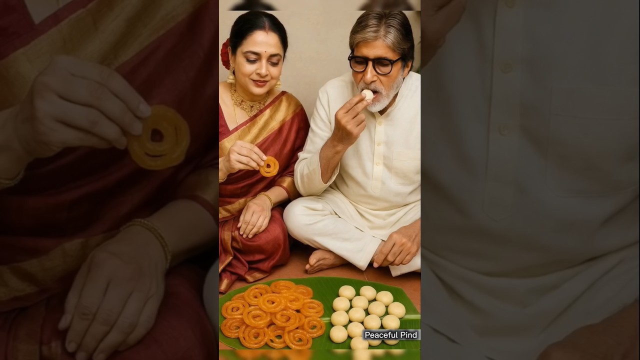 Rekha & Amitabh Enjoy Village Meal & Sweets Together🎂| Simple & Peaceful Lifestyle #trending #shorts