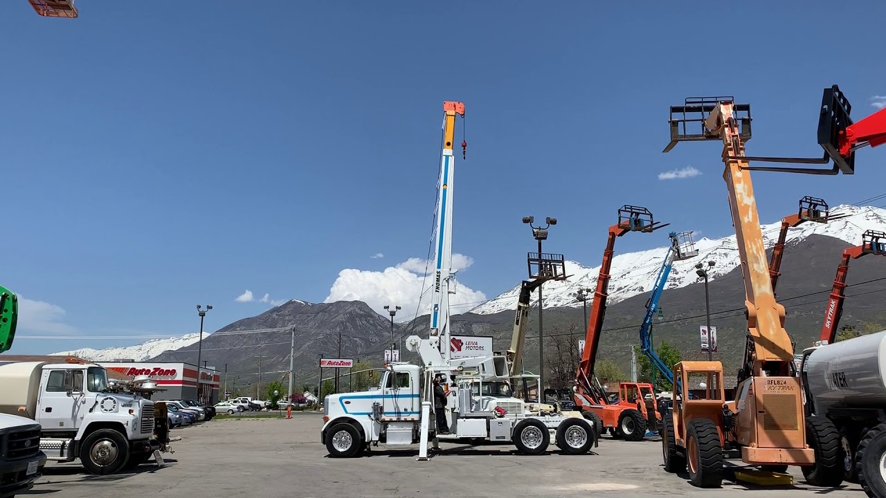 SOLD Crane Truck Peterbilt 379 Tandem Axle 15 Ton 66' Cummins 13 Spd FOR SALE $30,000