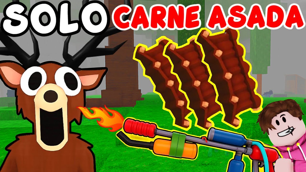 SOLO Comemos Carne Con LANZALLAMAS 🔥🍖 DESAFIO BARBACOA en 99 Noches en el Bosque