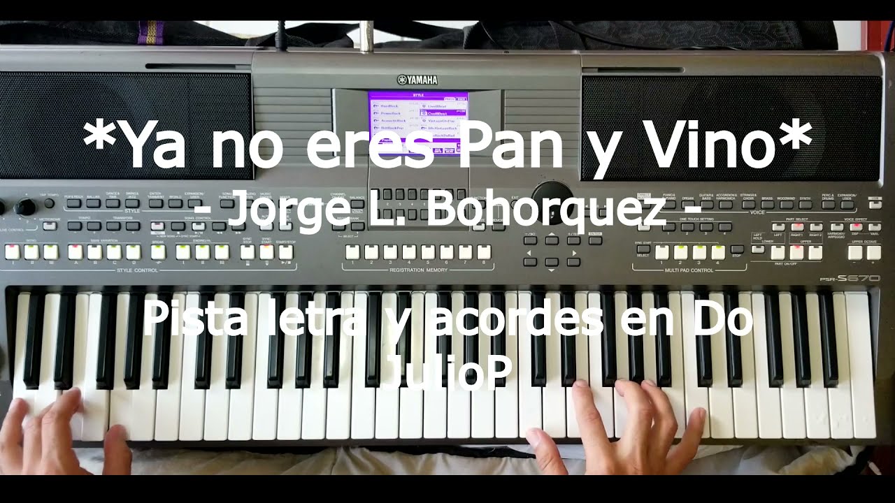 Ya no eres pan y vino Jorge L Bohorquez pista letra y acordes en Do