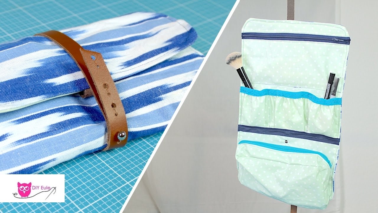 Kosmetiktasche zum Aufhängen nähen – DIY Eule