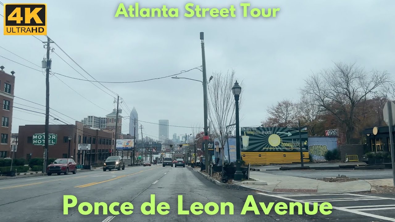 Atlanta Street Tour: Ponce de Leon Avenue - Stone Mountain to Midtown [4K]
