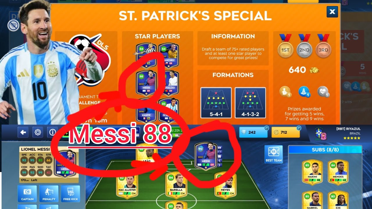 Dls st patricks special event .Dream Draft with Messi.st patricks special dls 2026 event.