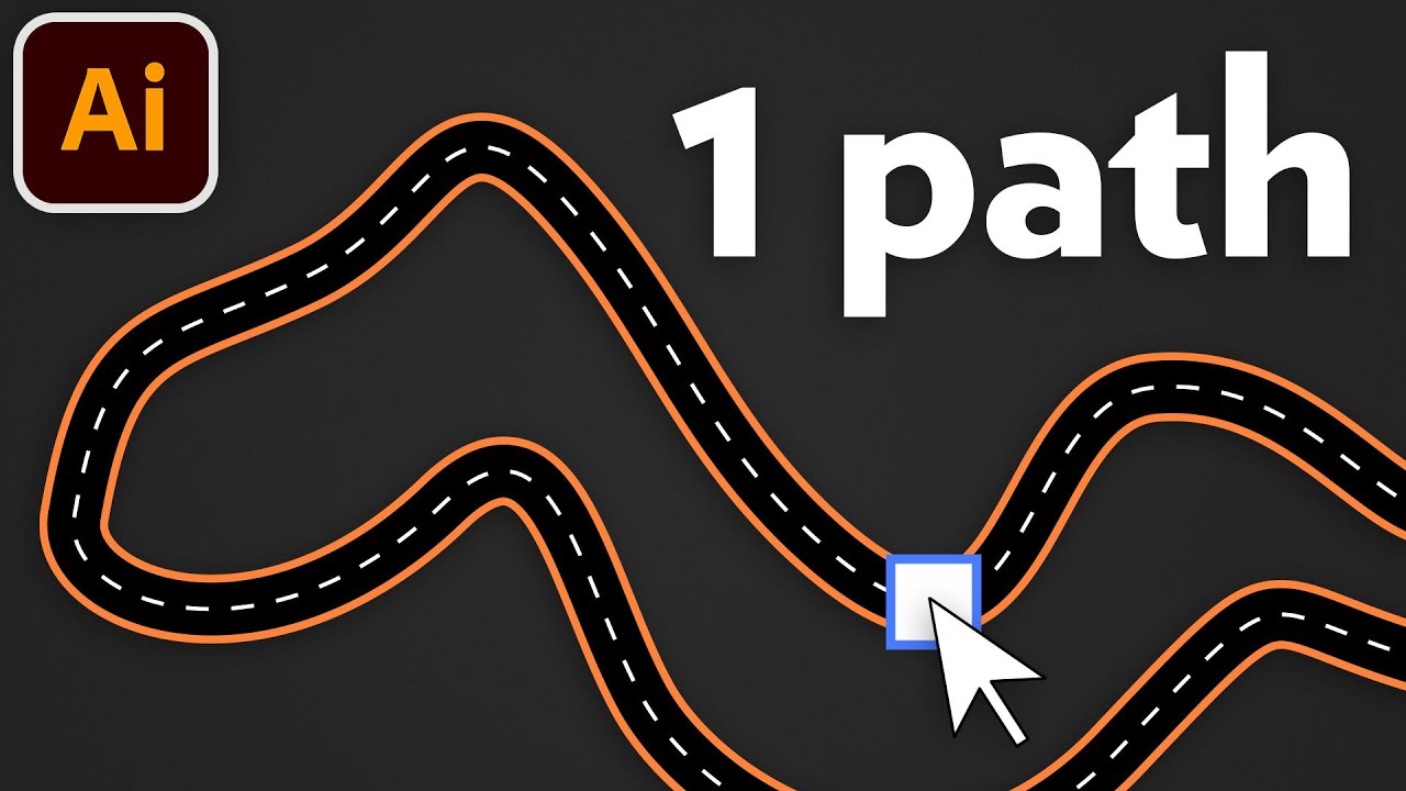 Editable Road With a Single Path | Adobe Illustrator