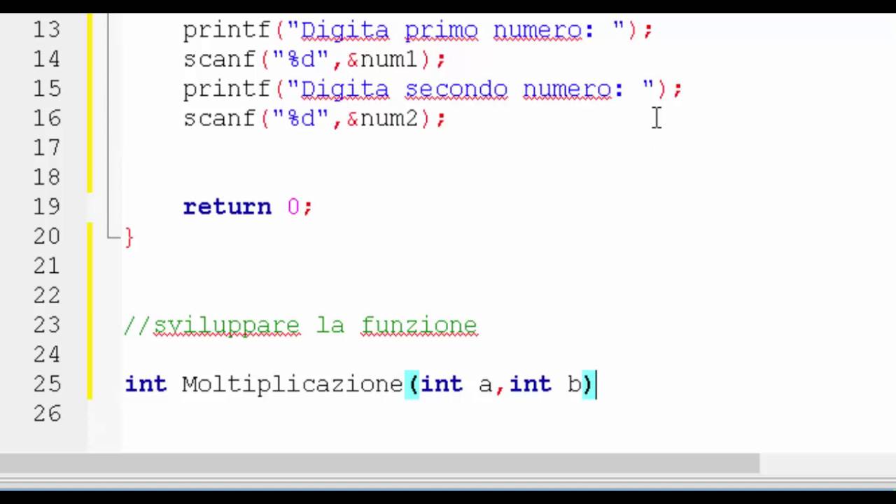 Linguaggio C - Funzioni [parte 1]