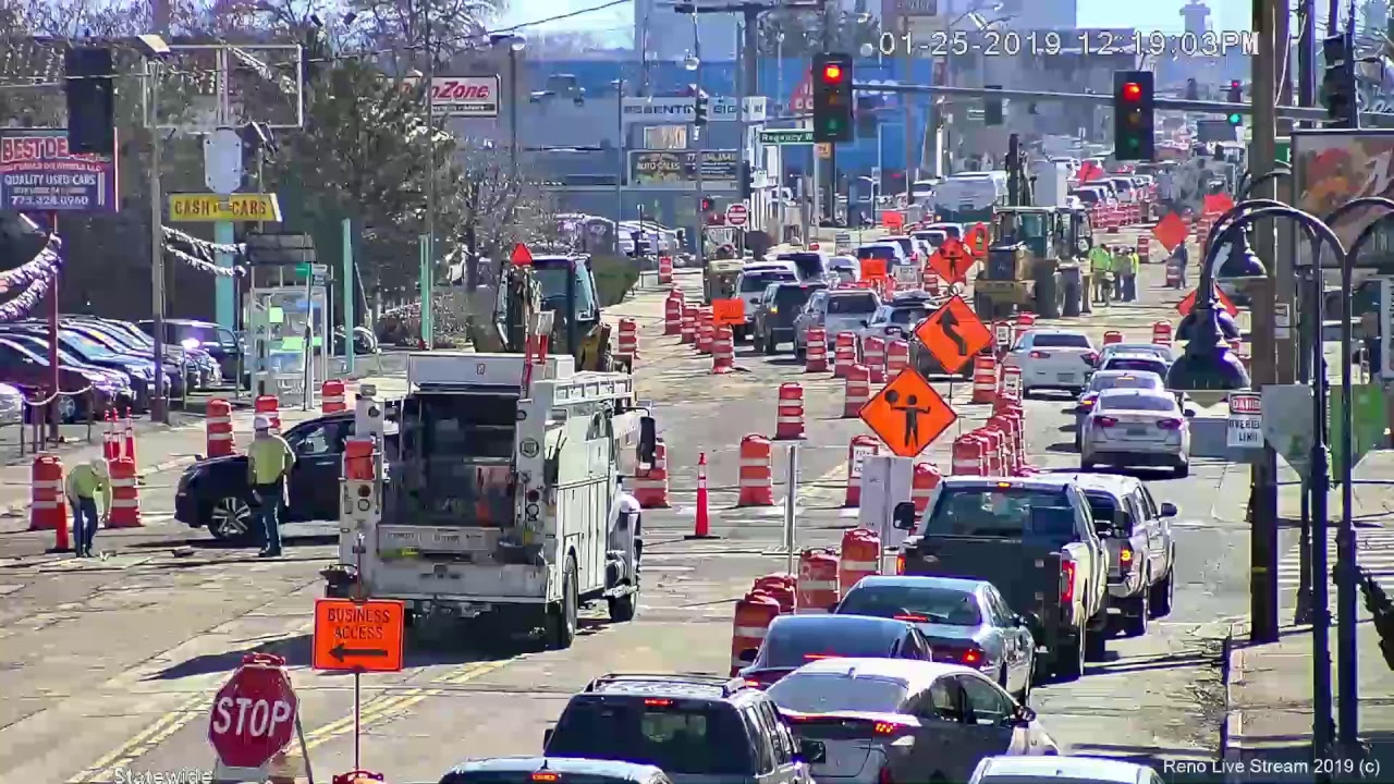 Reno Live! January 2019, Friday webcam. Midtown Reno live stream Virginia Street. See Reno Live!