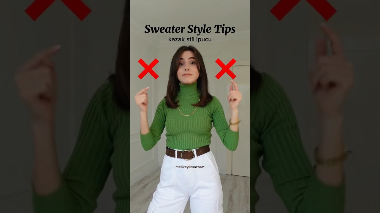 Turtle Neck Sweater Hack &bull; Different way to style / Fold Sweater &bull; #shorts #fashionshorts