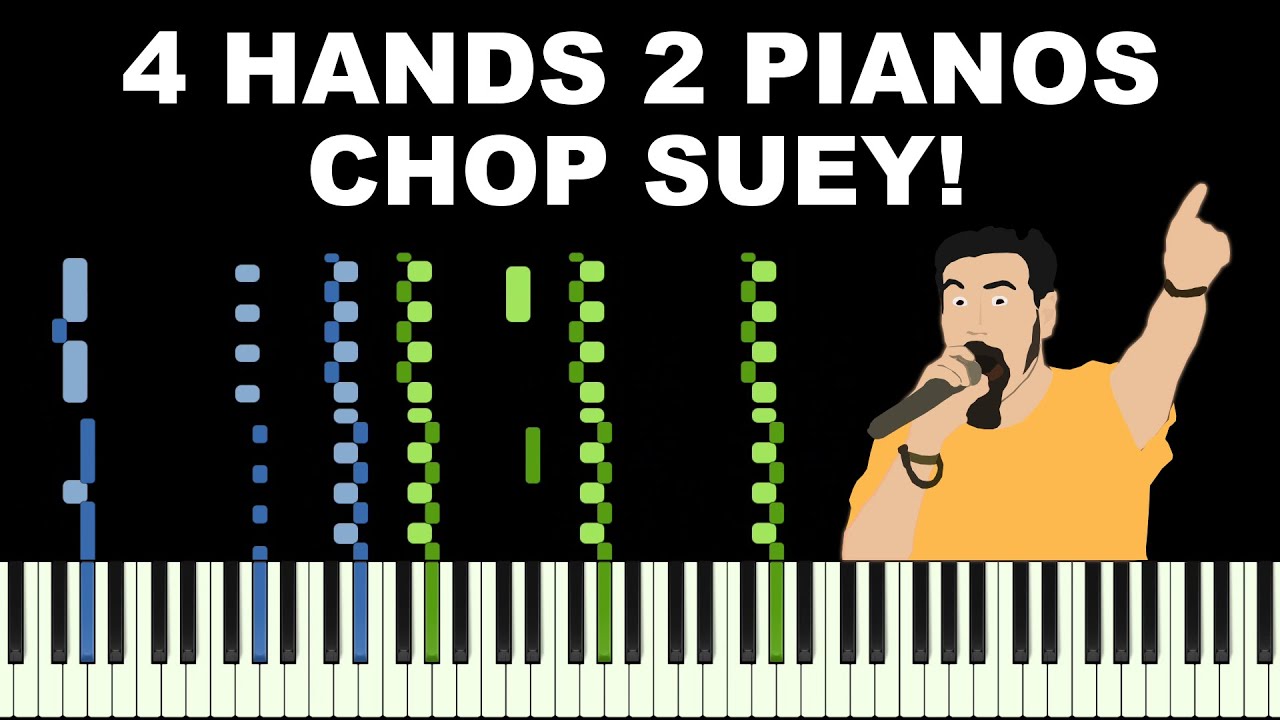 System Of A Down - Chop Suey! | 4 Hands 2 Pianos | Synthesia