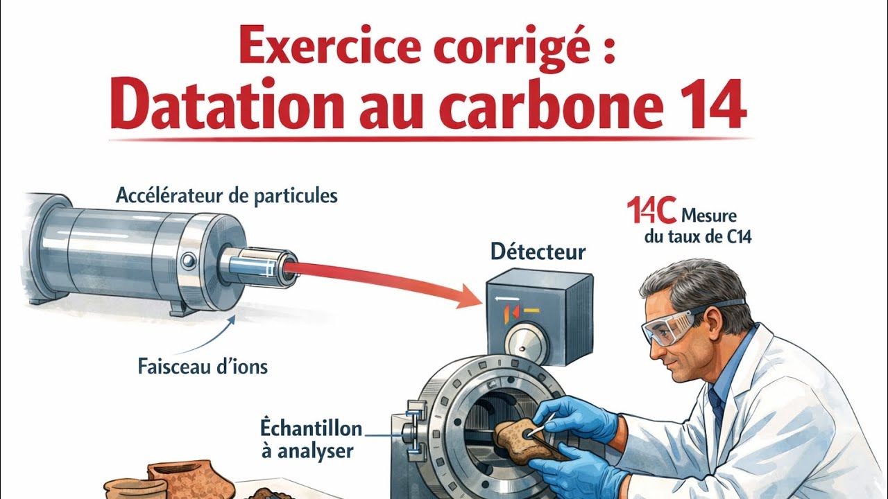 Exercice corrigé : Datation au carbone 14.