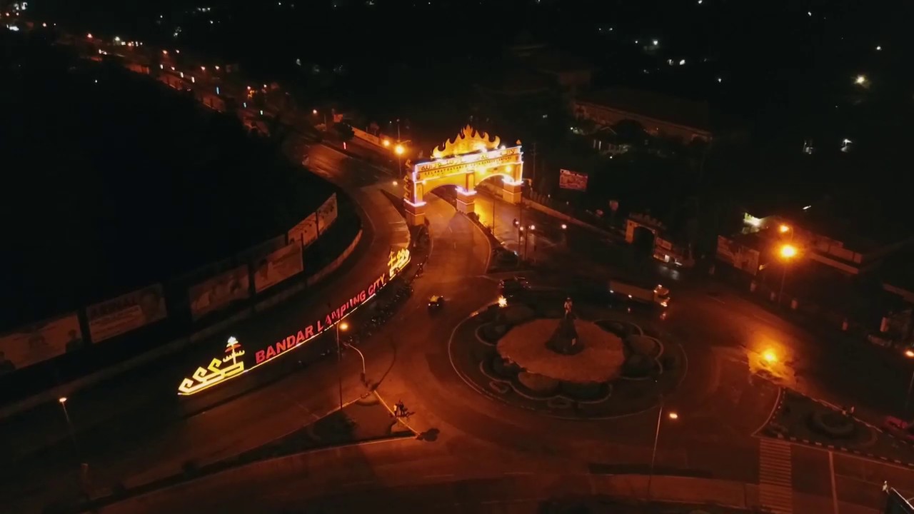 Keindahan Kota Bandar Lampung Dengan View Drone Saat Malam Hari! Keindahan Kota Tapis Berseri!