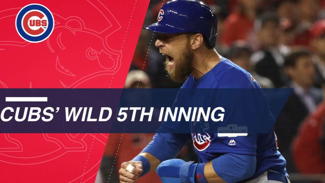 Watch the Cubs' wild 5th inning against Scherzer in Game 5 of the NLDS