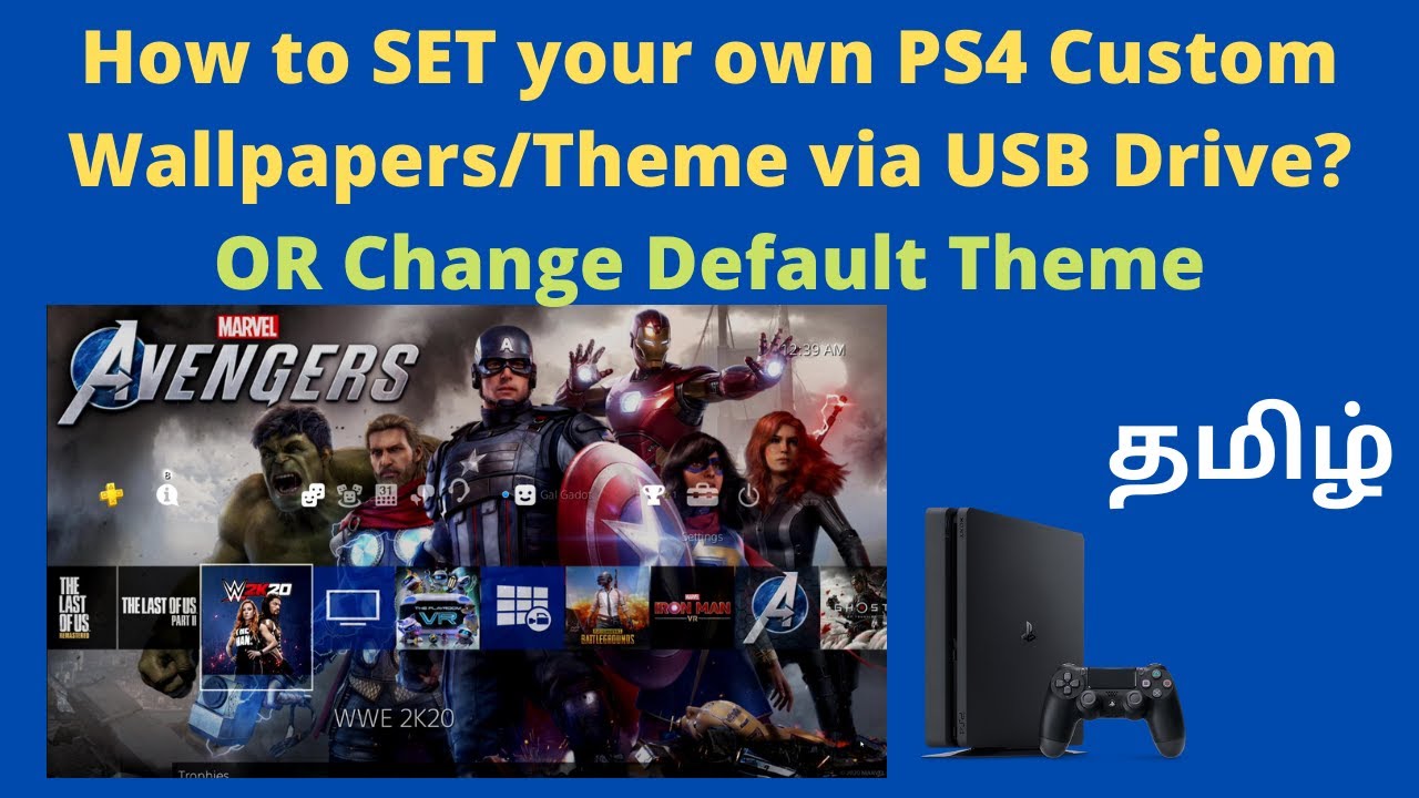 Playstation Tamil Tips : How to SET your own PS4 Custom Wallpapers/Theme via USB Drive?