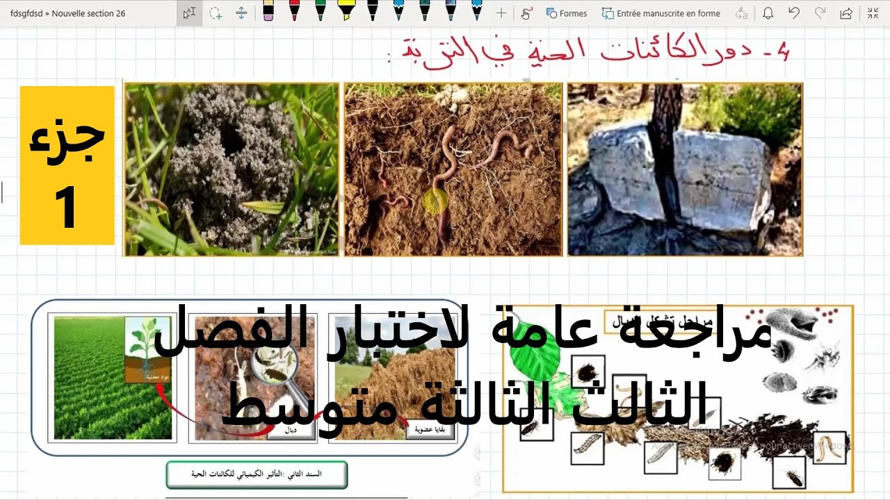 مراجعة عامة في العلوم الطبيعية للسنة الثالثة متوسط الفصل الثالث: التربة ثروة هشة الجزء الأول