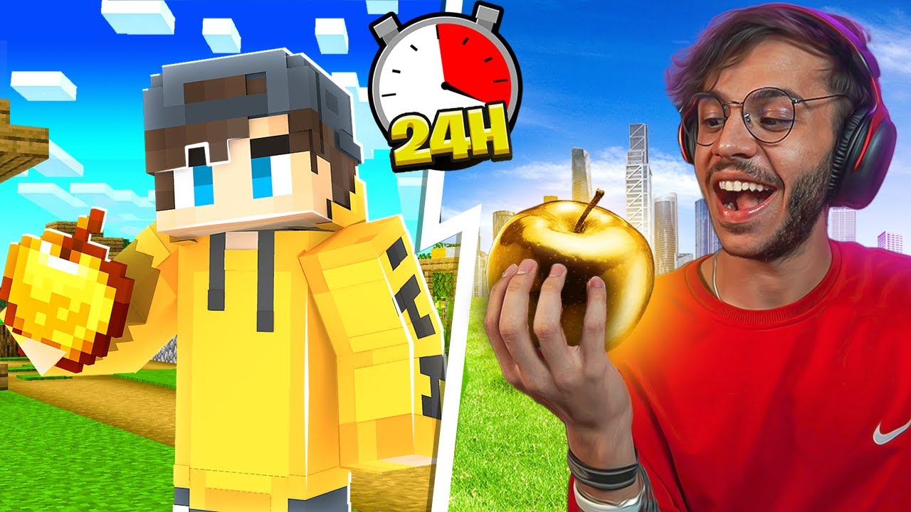 اكلت اكل ماين كرافت لمدة 24 ساعة !