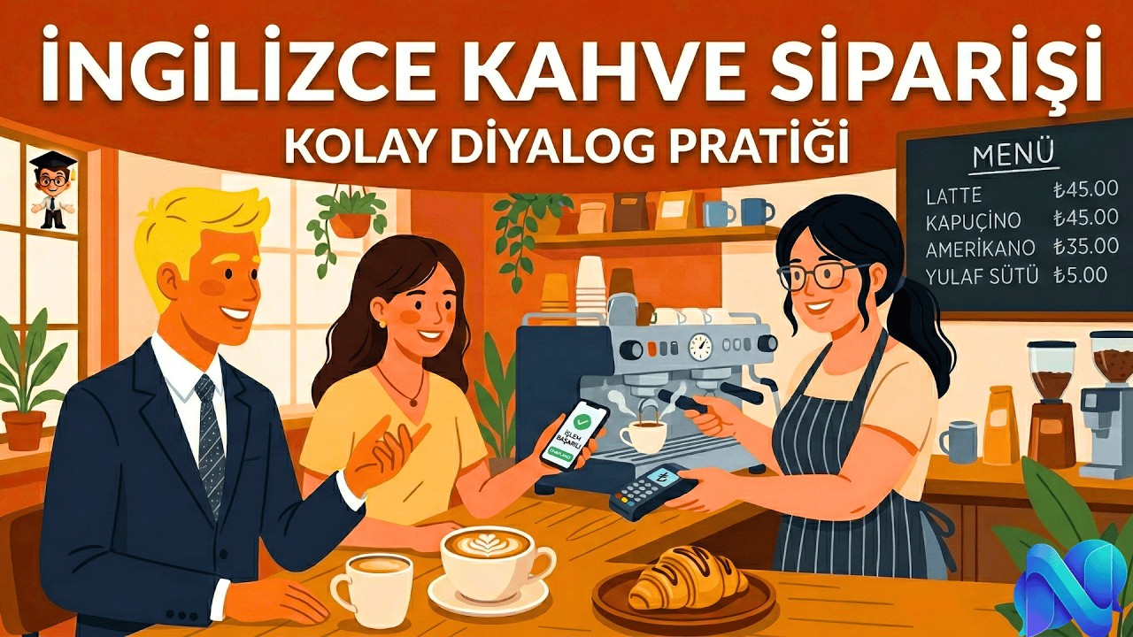 Kahve Dükkanında Kolayca İngilizce Konuşmak | Yeni Başlayanlar İçin Kolay Sohbet | İngilizce Podcast