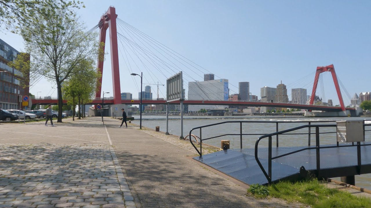 Cycling in Rotterdam (Netherlands) in 4K: Rotterdam Center, Erasmus Bridge, Williams Bridge