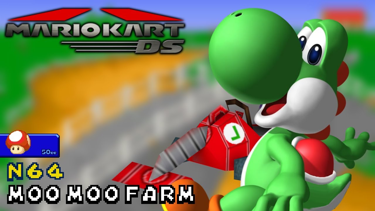 Mario Kart DS - 50cc - Yoshi - Poltergust 4000 - N64 Moo Moo Farm | Ep. 3570