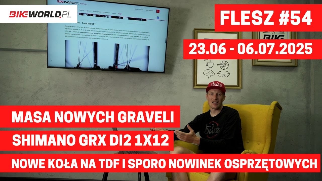 Flesz #54: Shimano GRX Di2 1x12, masa nowych graveli, premiery na Tour de France (23.06 - 06.07.25)