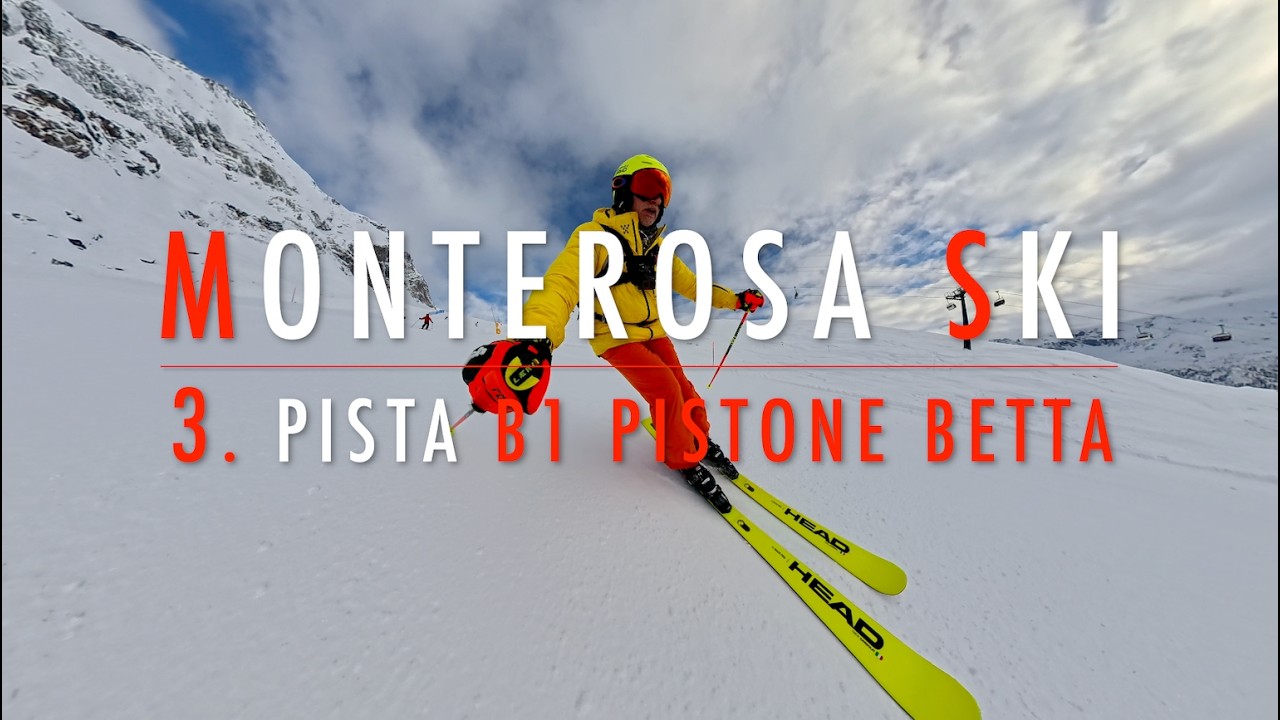 4K 🔴 MONTEROSA SKI 🔴 3. Pista B1 Pistone Betta (rossa) 🔴 Day 2 🔴 Insta360 Ace Pro 2 e X5 🔴 10.2.2026