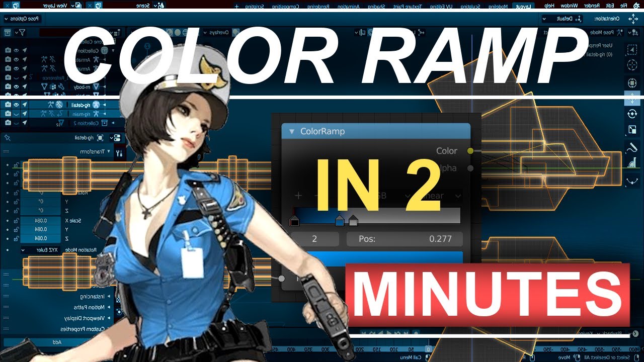 Blender 2.8 : Color Ramp Explained (In 2 Minutes!!!)