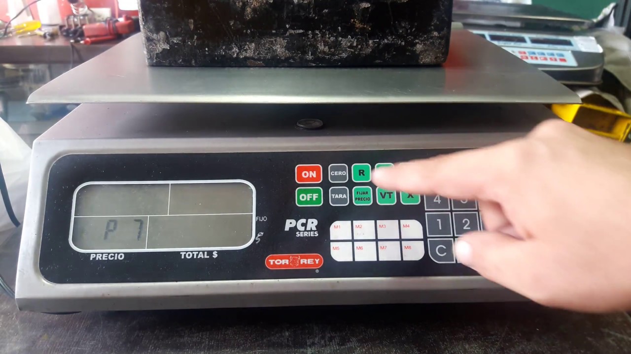 Ajuste de peso (calibracion) bascula Torrey modelo PCR de 40 kg procedimiento largo
