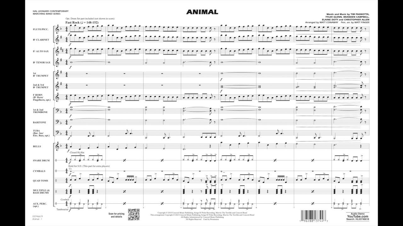 Animal arranged by Matt Conaway