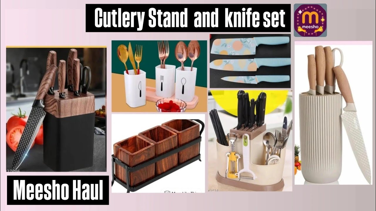 Meesho kitchen  finds | cutlery stand and  cutlery set