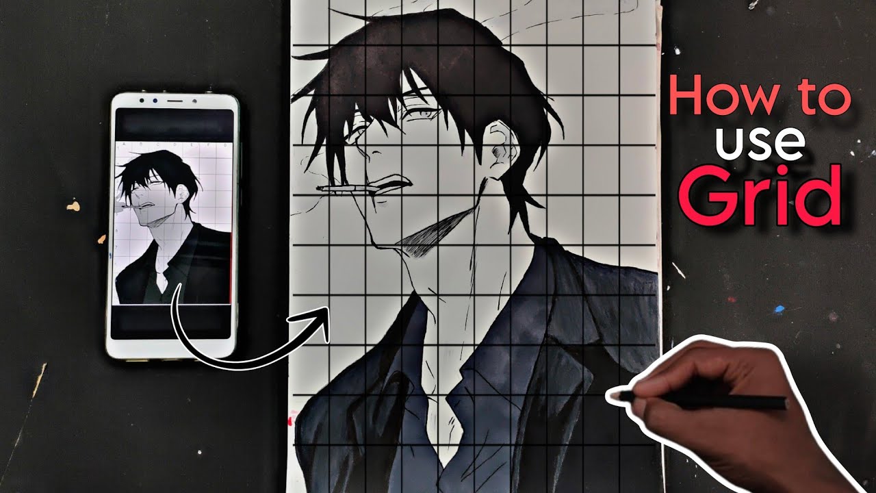 How To Use Grid method 😍 | Draw anime Character with Grid method | How to draw anime faces